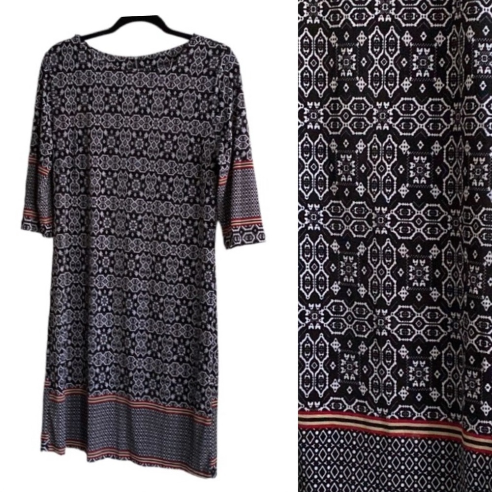 Black & White Dress w/ Coral Stripes!!!